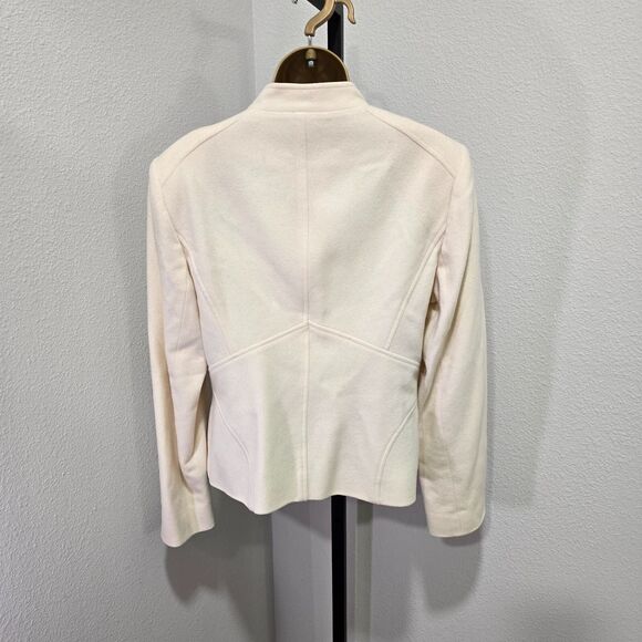 Vtg Wool Cashmere Blend Quiet Luxury Cream Minimalist Jacket Womens Sz 8 Louben - Picture 5 of 9